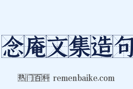 念庵文集造句是什么意思的图片